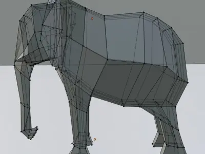 Elephant Low Poly Low-poly 3D model purchase