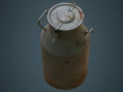 Milk Can 1B Low-poly 3D model