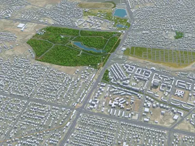 Shymkent Kazakhstan 40km Low-poly 3D model