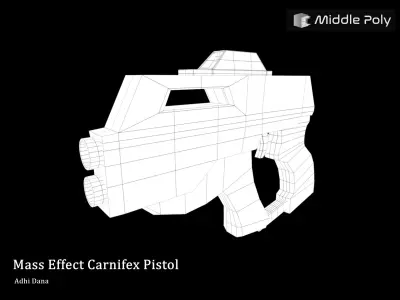Mass Effect  Carnifex Pistol  Free low-poly 3D model