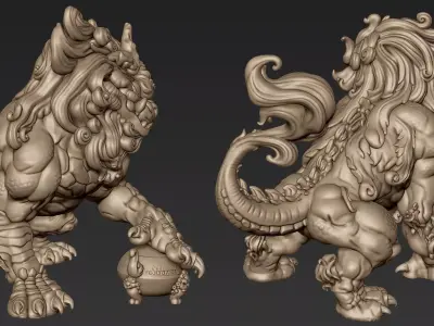 Mythical Guardian Lion 3D model