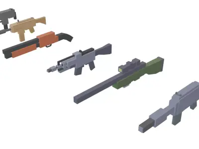 Low Poly Weapon Pack Low-poly 3D model purchase