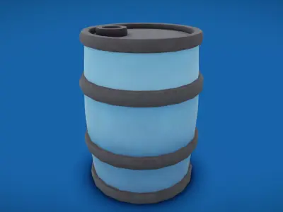 Stylized Water Barrel - Game Ready 3D Prop Low-poly 3D model