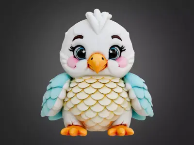 Eagle Plushy Kids Toy 3D model