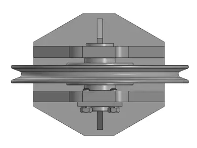 Rope Pulley 284x12mm Free 3D model