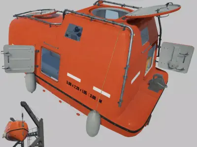 Life Boat 3D model Low-poly 3D model