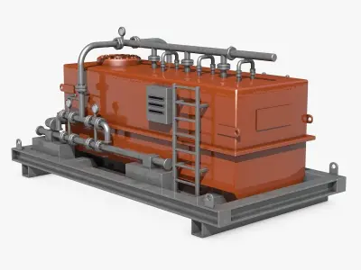 Red and Yellow Industrial Generators 3D model