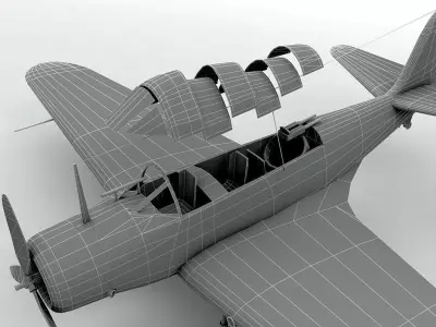 Douglas TBD Devastator Aircraft WWII Low-poly 3D model