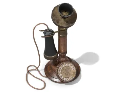 American Bell Candlestick Telephone Low-poly 3D model