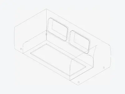Seat - Sofa - Simplicity - Double - Two Arm Low-poly 3D model