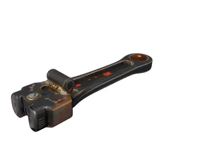 Industrial Adjustable Wrench Tool Prop Low-poly 3D model