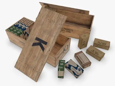 US WWII Ration K 3D Model Collection
