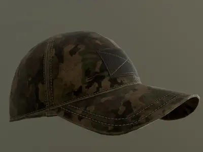 Military Cap Free low-poly 3D model
