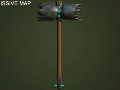 Dragon Skin War Hammer All PBR Unity UE Textures Included  Low-poly 3D model