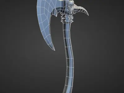 AXE1 high and low poly Low-poly 3D model