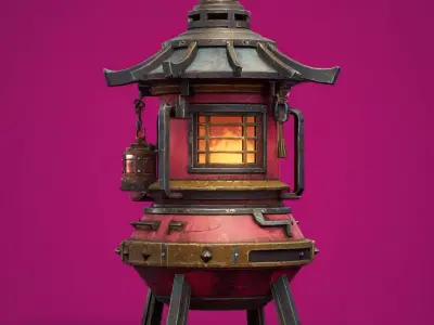 Stylized Asian Lanterns Pack Free 3D model
