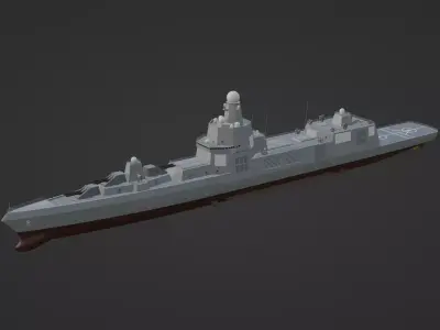 Chinese Fictional Modern Aegis Battleship Zhenyuan 3D model