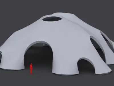 Organic Vaulted Pavilion Structure 01 3D model