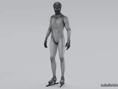 Speed Skater Short Track Animated HQ 002 3D model