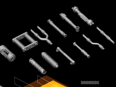Hard Surface KITBASH195 DETAILS 3D model VOL2 3D model