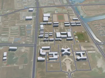 Binzhou Shandong China 30km Free low-poly 3D model