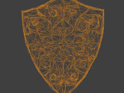 Decorated Knights Shield  Low-poly 3D model