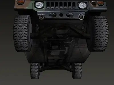 Humvee low-poly 3d model military vehicle in camouflage Low-poly 3D model