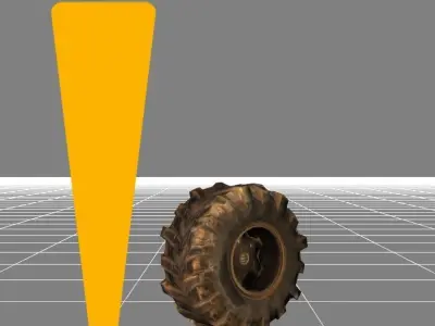 wheel old Low-poly 3D model