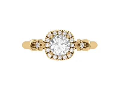 Solitaire Art Deco Ring 3D print model purchase