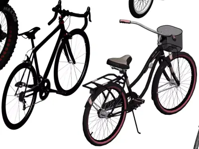 Bicycles Low-poly 3D model