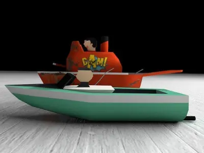 Pop Pop Boat Toys Low-poly 3D model
