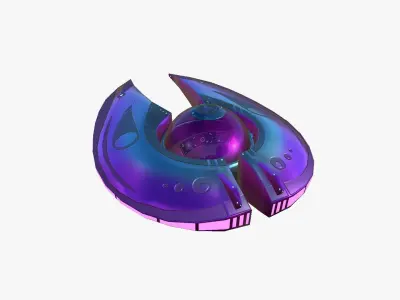 Alien Spaceship UFO I04 Purple Blue - Sci Fi Spacecraft Design Low-poly 3D model