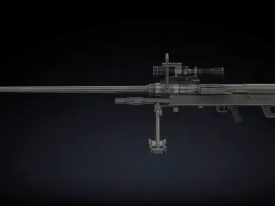 Denel NTW-20 Low Poly Low-poly 3D model