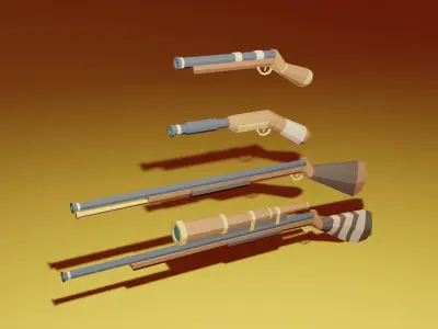 pirate weapon pack Low-poly 3D model