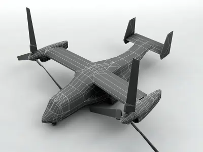 V22 Osprey Helicopter  Low-poly 3D model
