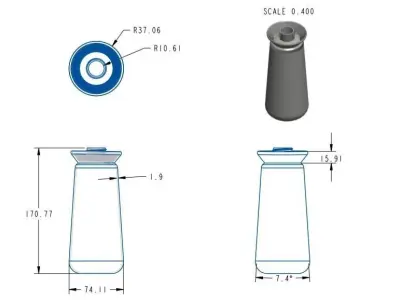 Bottle capacity 450ml design Low-poly 3D model