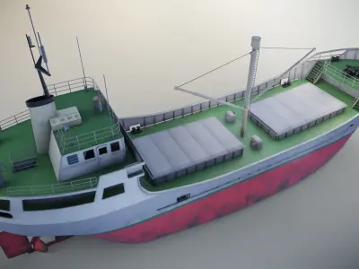 Cargo Ship Low-poly 3D model