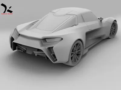 500 Group CherAn Supercar Concept 02 Free 3D model