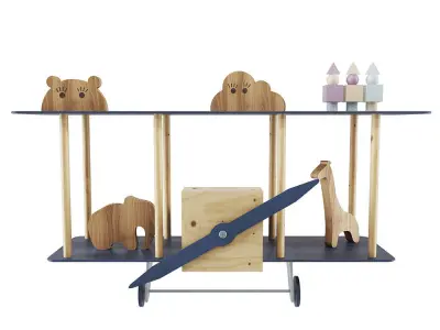 Bi Plane Decorative Shelf 3D model