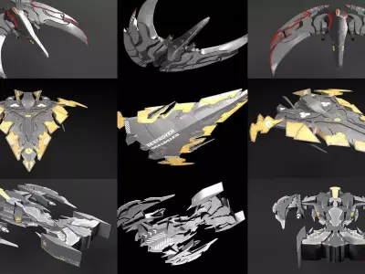 Aircraft Spaceship  Pack V01 3D model