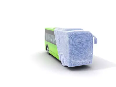 Lime Green Bus model pack Low-poly 3D model