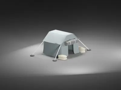 Game ready lowpoly tent Low-poly 3D model