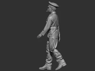 German Officer 3 ww2 3D print model
