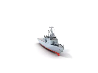 Grey Naval Battleship model pack Low-poly 3D model