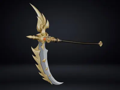Futuristic Scythe Low-poly 3D model 3