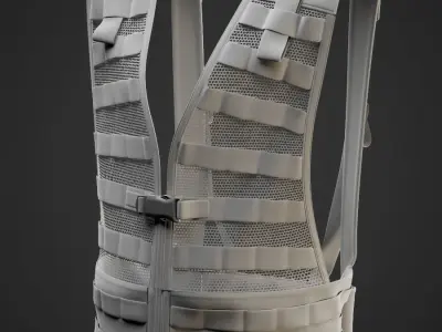 Military Props Vol 04 FLC Vest and Pouches Low-poly 3D model