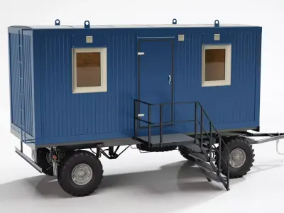 TRAILER with wheels and door 3D model