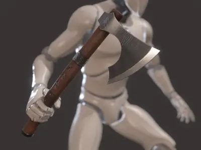 Viking Axe Low-poly 3D model 25