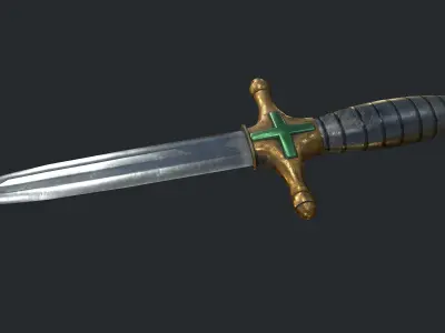 PBR WW1 Italian Dagger Low-poly 3D model