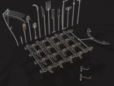 15 Medieval Farmers Tools and Plow Pack